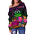 Vanuatu Women's Off Shoulder Sweater - Summer Hibiscus - Polynesian Pride