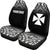 Wallis and Futuna Custom Personalised Car Seat Covers - Wallis and Futuna Coat Of Arms Polynesian Tattoo Fog Black - Polynesian Pride