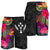 Kosrae All Over Print Men's Shorts - Polynesian Hibiscus Pattern Black - Polynesian Pride