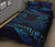 Aotearoa Quilt Bed Set Blue Maori Manaia With Silver Fern - Polynesian Pride