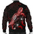 FiJi Polynesian Men's Bomber Jacket - Turtle With Blooming Hibiscus Red - Polynesian Pride