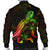 Tuvalu Polynesian Men's Bomber Jacket - Turtle With Blooming Hibiscus Reggae - Polynesian Pride