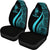 New Caledonia Car Seat Covers - Turquoise Polynesian Tentacle Tribal Pattern Crest - Polynesian Pride