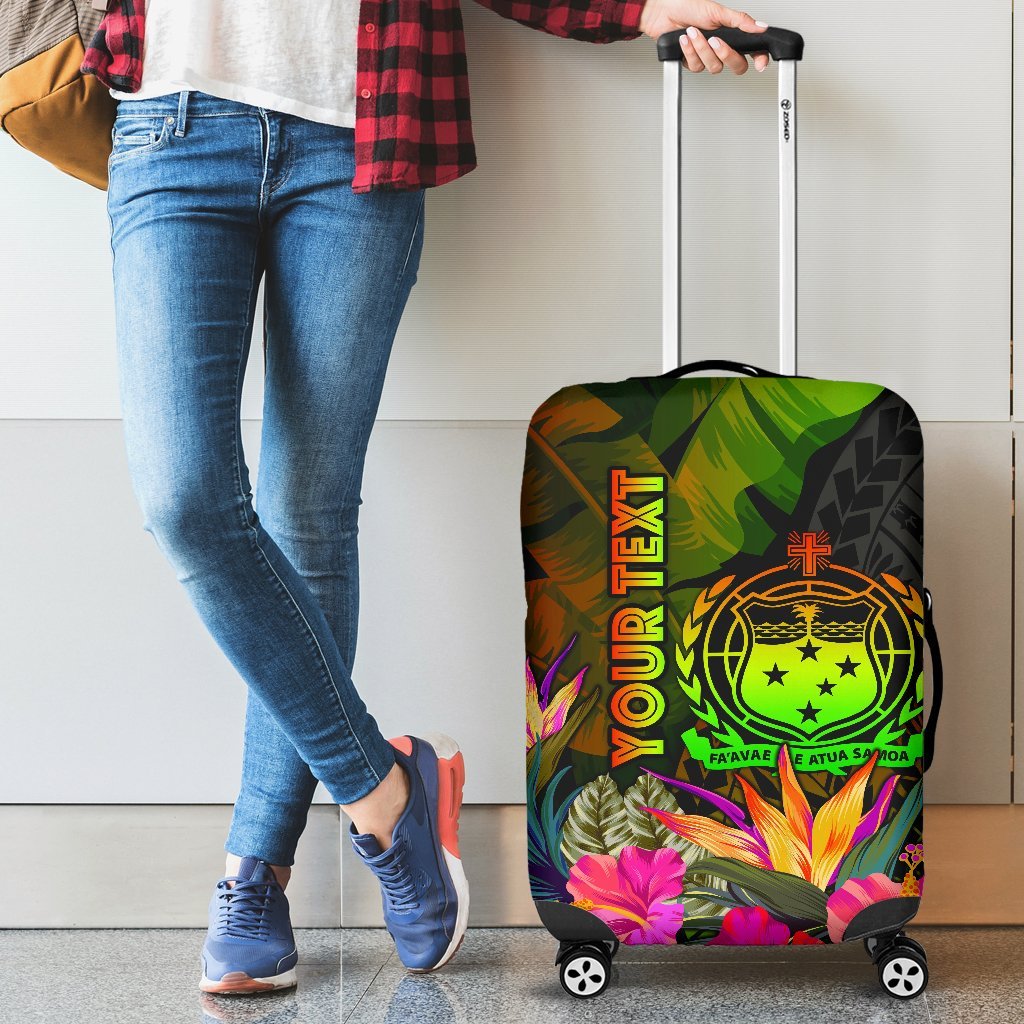 Samoa Polynesian Personalised Luggage Covers - Hibiscus and Banana Leaves Reggae - Polynesian Pride