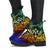 Kosrae Custom Personalised Leather Boots - Rainbow Polynesian Pattern - Polynesian Pride