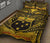 Samoa Quilt Bed Set - Samoa Coat Of Arm, Polynesian Tattoo Gold - Polynesian Pride