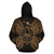 French Polynesia Polynesian ll Over Hoodie Map Gold - Polynesian Pride