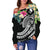 YAP Polynesian Women's Off Shoulder Sweater - Summer Plumeria (Black) - Polynesian Pride