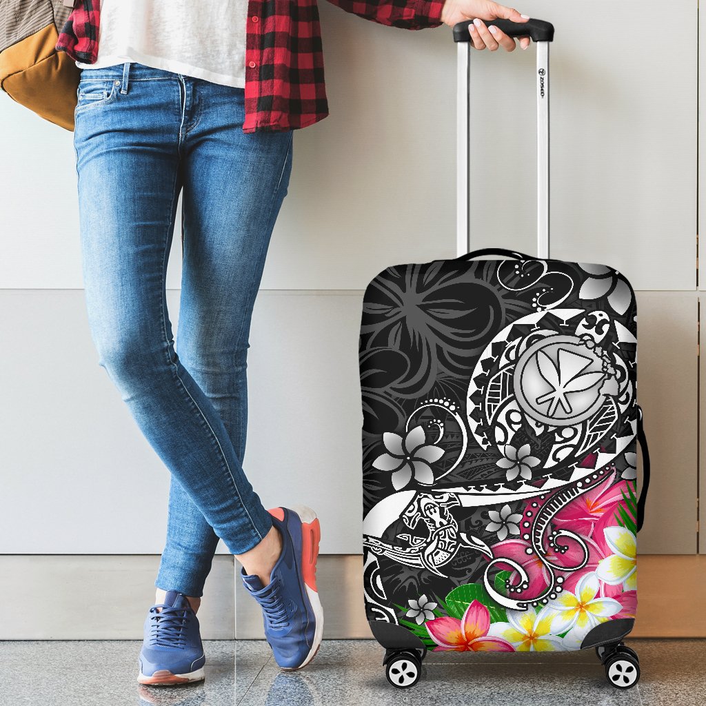 Hawaii Polynesian Luggage Covers - Turtle Plumeria (Black) Black - Polynesian Pride