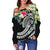 Guam Polynesian Women's Off Shoulder Sweater - Summer Plumeria (Black) - Polynesian Pride