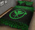 Hawaii Quilt Bed Set - Kanaka Maoli Polynesian Tattoo Black Fog Style Green Version - Polynesian Pride