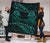 Aotearoa Premium Quilt Turquoise Maori Manaia With Silver Fern - Polynesian Pride