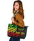 Kosrae Micronesian Large Leather Tote Bag - Reggae Tentacle Turtle - Polynesian Pride