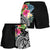 Papua New Guinea Polynesian Women's Shorts - Summer Plumeria (Black) - Polynesian Pride