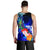 Cook Islands Custom Personalised Men's Tank Top - Humpback Whale with Tropical Flowers (Blue) - Polynesian Pride