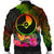 YAP Polynesian Men's Bomber Jacket- Hibiscus and Banana Leaves - Polynesian Pride