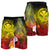 Polynesian Hawaii Men's Shorts - Kanaka Maoli Humpback Whale with Tropical Flowers (Yellow) - Polynesian Pride