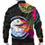 Marshall Islands Men's Bomber Jacket - Hibiscus Polynesian Pattern - Polynesian Pride