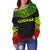 Kosrae Polynesian Chief Women's Off Shoulder Sweater - Reggae Version - Polynesian Pride