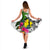 New Caledonia Midi Dress White - Turtle Plumeria Banana Leaf - Polynesian Pride