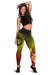 Polynesian Hawaii Women's Leggings - Humpback Whale with Tropical Flowers (Yellow) - Polynesian Pride