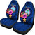 Guam Polynesian Car Seat Covers - Floral With Seal Blue - Polynesian Pride