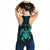 Hawaii Kakau Polynesian Turtle Map Women's Racerback Tank - Turquoise - Ohana Style - Polynesian Pride