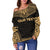 Kosrae Polynesian Chief Custom Personalised Women's Off Shoulder Sweater - Gold Version - Polynesian Pride