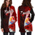 Tahiti Polynesian Women's Hoodie Dress - Coat Of Arm With Hibiscus - Polynesian Pride