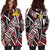 Tokelau Women's Hoodie Dress - Tribal Flower Special Pattern Red Color Red - Polynesian Pride