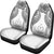 Vanuatu Polynesian Car Seat Covers Pride Seal And Hibiscus White - Polynesian Pride