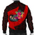 Yap Men's Bomber Jacket - Polynesian Hook And Hibiscus (Red) - Polynesian Pride