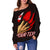 Tonga Personalised Women's Off Shoulder Sweater - Tonga In Me (Red) - Polynesian Pride