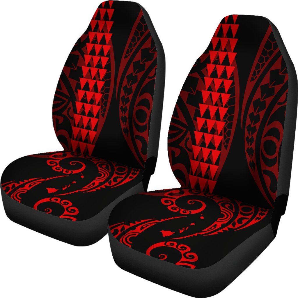 Hawaii Kakau Red Polynesian Car Seat Covers Universal Fit Red - Polynesian Pride