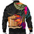 Tokelau Men's Bomber Jacket - Polynesian Hibiscus Pattern - Polynesian Pride