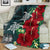 Hawaii Map Turtle Hibiscus Plumeria Polynesian - Premium Blanket AH - Polynesian Pride