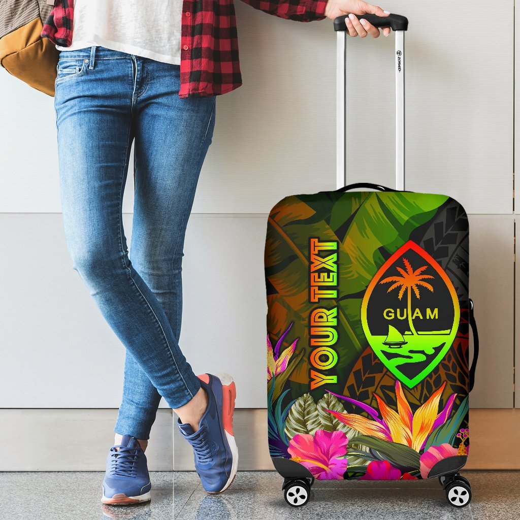 Guam Polynesian Personalised Luggage Covers - Hibiscus and Banana Leaves Reggae - Polynesian Pride