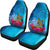 Hawaii Sea Turtle Hibiscus Coconut Tree Car Seat Cover Universal Fit Blue - Polynesian Pride