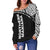 Northern Mariana Women's Off Shoulder Sweater - Curve Style - Polynesian Pride