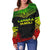 Kanaka Maoli Polynesian Chief Women's Off Shoulder Sweater - Reggae Version - Polynesian Pride