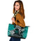 Samoa Large Leather Tote Bag - Samoa Seal Wave Style (Green) - Polynesian Pride