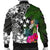 Kosrae Men Bomber Jacket - Turtle Plumeria Banana Leaf - Polynesian Pride