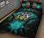 Solomon Islands Polynesian Quilt Bed Set Hibiscus Turquoise - Polynesian Pride