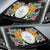 Palau Auto Sun Shades - Coat Of Arms With Tropical Flowers - Polynesian Pride