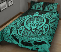 Hawaii Polynesian Turtle Quilt Bed Set - Turquoise - Polynesian Pride