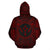 Kosrae ll Over Hoodie Kosrae Coat of rms Polynesian Red Black - Polynesian Pride