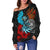 American Samoa Women's Off Shoulder Sweater - Polynesian Eagle - Polynesian Pride