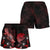 Tahiti Polynesian Women's Shorts - Turtle With Blooming Hibiscus Red - Polynesian Pride