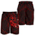 Polynesian Hawaii Kanaka Maoli Men's Shorts - Humpback Whale with Hibiscus (Red) - Polynesian Pride