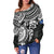 Marshall Islands Polynesian Off Shoulder Sweater (Women) - White Turtle - Polynesian Pride